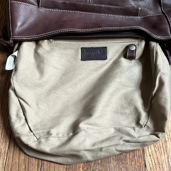 Tignanello shoulder bag chocolate brown pebbled leather top zip - Picture 11 of 13